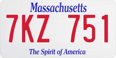 MA license plate 7KZ751