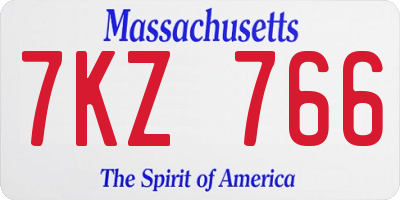 MA license plate 7KZ766
