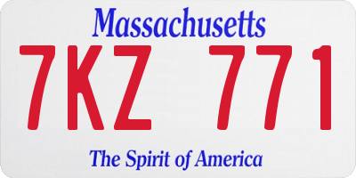 MA license plate 7KZ771