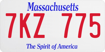 MA license plate 7KZ775