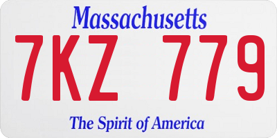 MA license plate 7KZ779