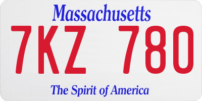 MA license plate 7KZ780