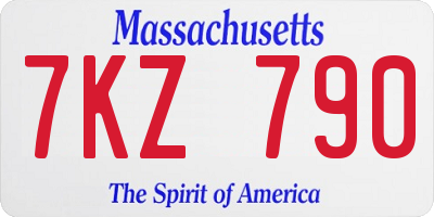 MA license plate 7KZ790