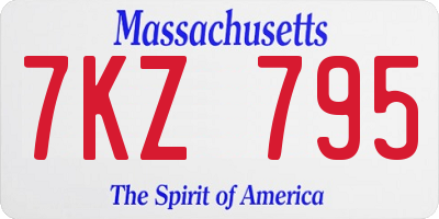 MA license plate 7KZ795