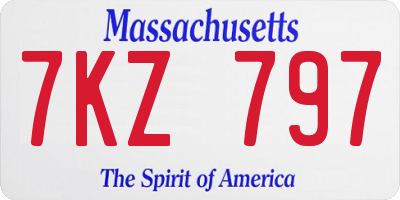 MA license plate 7KZ797