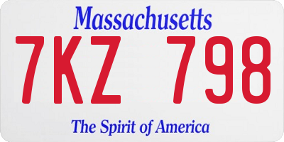 MA license plate 7KZ798
