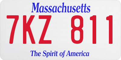 MA license plate 7KZ811