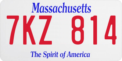 MA license plate 7KZ814