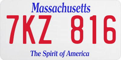 MA license plate 7KZ816
