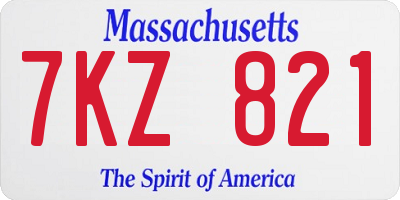 MA license plate 7KZ821