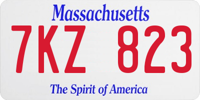 MA license plate 7KZ823