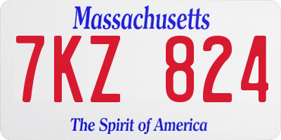 MA license plate 7KZ824