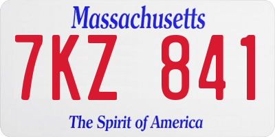 MA license plate 7KZ841