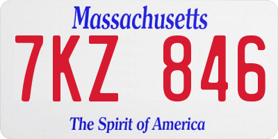 MA license plate 7KZ846