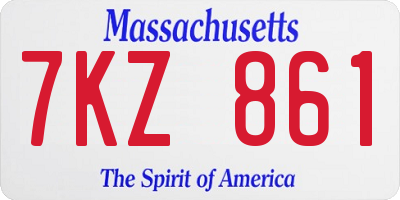 MA license plate 7KZ861