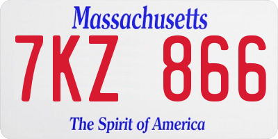 MA license plate 7KZ866