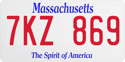 MA license plate 7KZ869