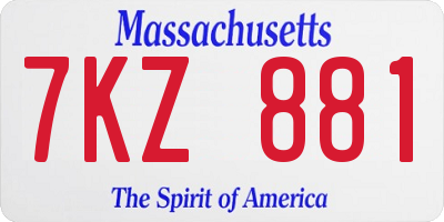 MA license plate 7KZ881