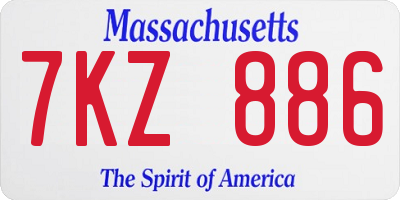 MA license plate 7KZ886