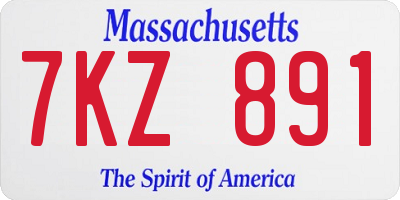 MA license plate 7KZ891