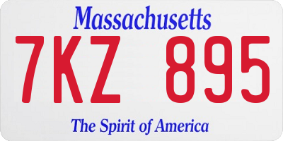 MA license plate 7KZ895