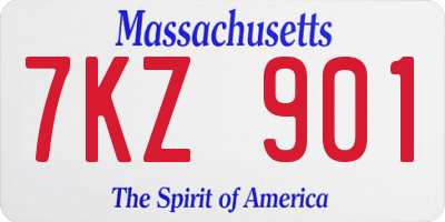 MA license plate 7KZ901