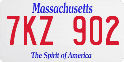 MA license plate 7KZ902