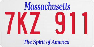 MA license plate 7KZ911