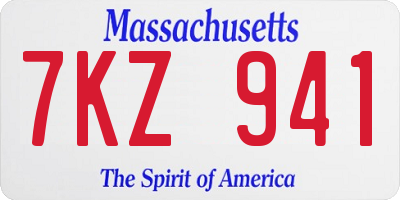 MA license plate 7KZ941