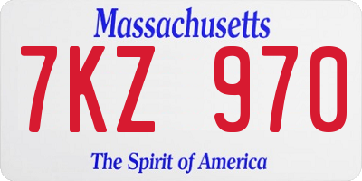 MA license plate 7KZ970