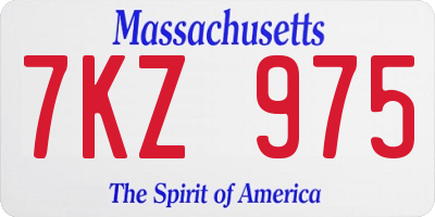 MA license plate 7KZ975