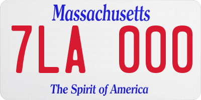 MA license plate 7LA000