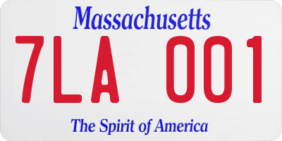 MA license plate 7LA001