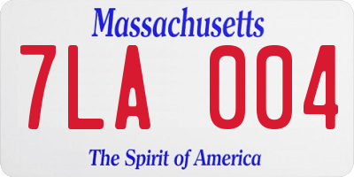 MA license plate 7LA004