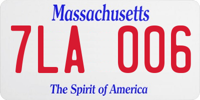 MA license plate 7LA006