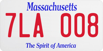 MA license plate 7LA008