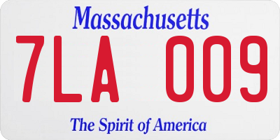 MA license plate 7LA009