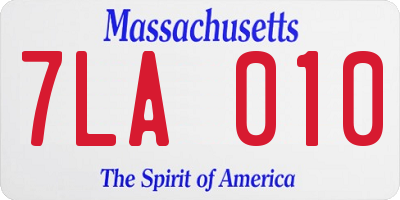 MA license plate 7LA010