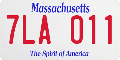 MA license plate 7LA011