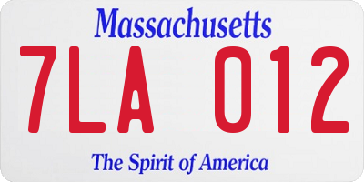 MA license plate 7LA012