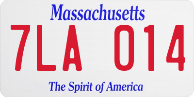 MA license plate 7LA014