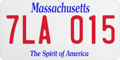 MA license plate 7LA015