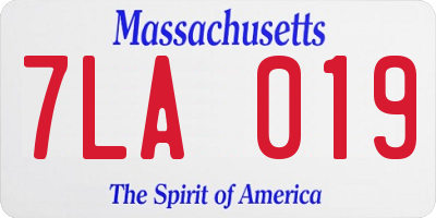 MA license plate 7LA019
