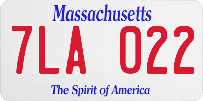 MA license plate 7LA022