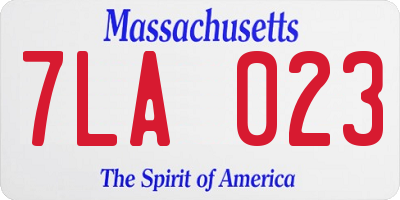 MA license plate 7LA023