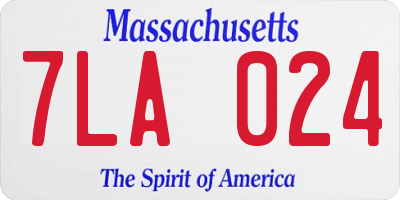 MA license plate 7LA024