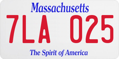 MA license plate 7LA025