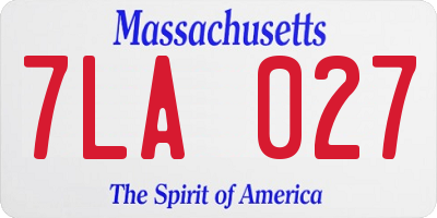 MA license plate 7LA027