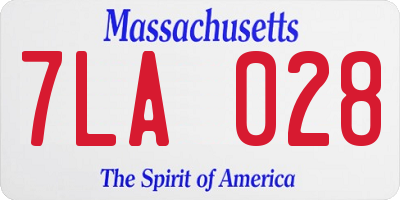MA license plate 7LA028