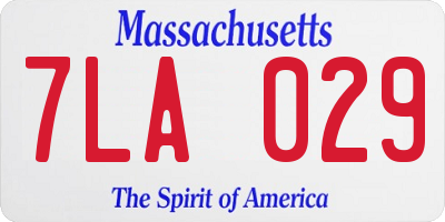 MA license plate 7LA029